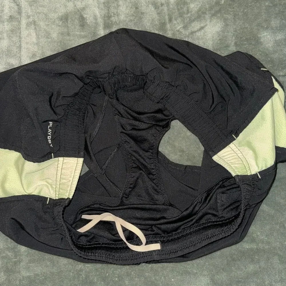 Reebok Running Shorts Black Pastel Green Girl's Size XL Activewear Casual Active